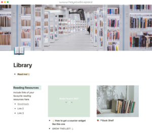 Free Notion Template - Library Books Reading