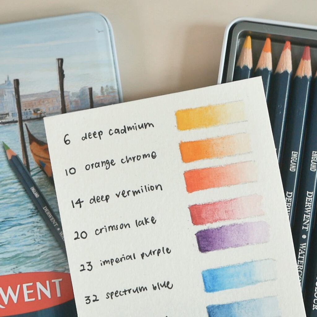 Derwent Watercolour Pencils Swatches (12 Colour Tin)