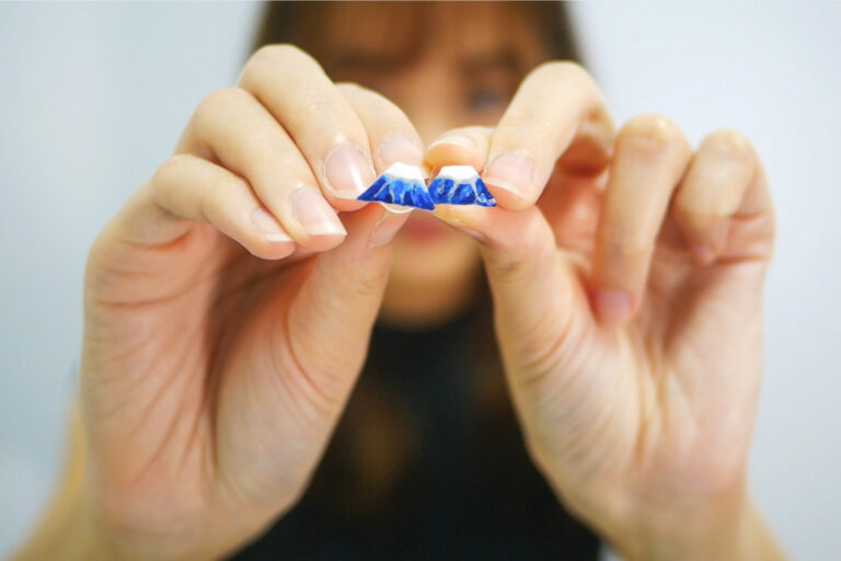 DIY mount fuji earrings