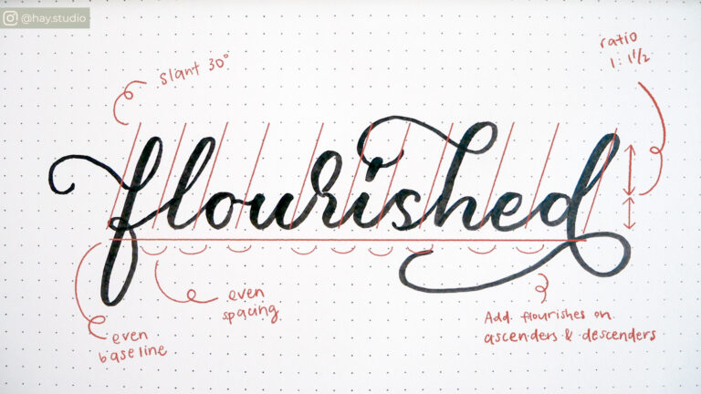 Basic calligraphy for beginners - flourished