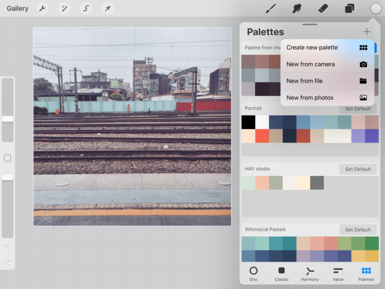 Procreate 5X PaletteCapture feature