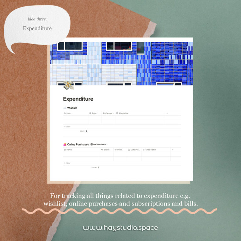 Notion Page Ideas - Expenditure