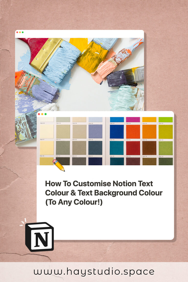 How To Customise Notion Text Colour & Text Background Colour ⋆ HAY studio