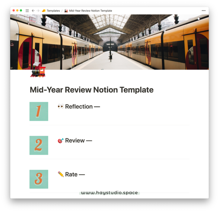 Personal Mid Year Review Notion Template