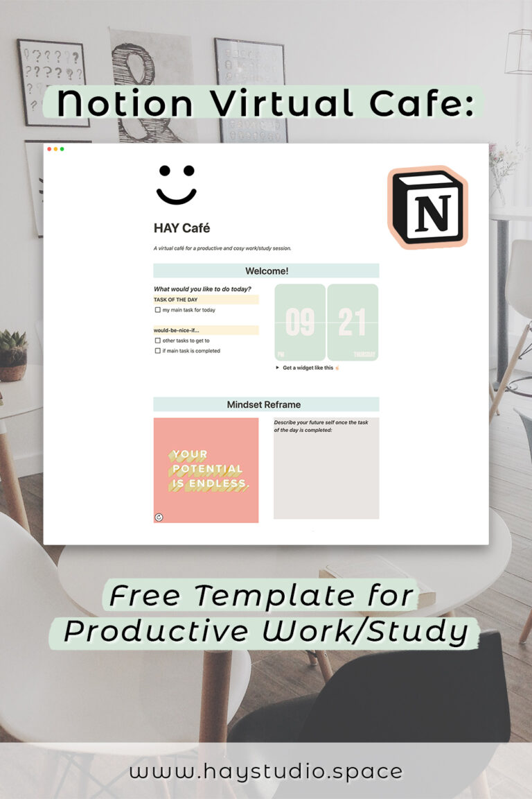 Notion Virtual Cafe: Free Template for Productive Work/Study