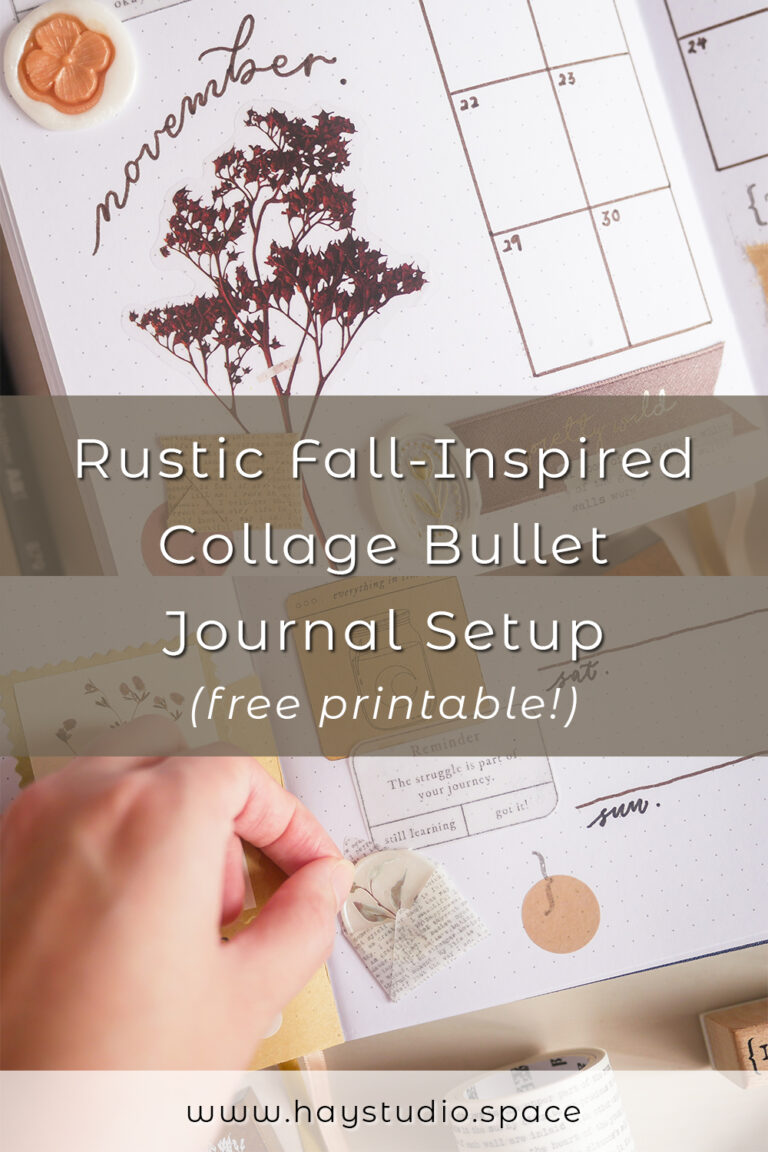 Rustic Fall Inspired Collage Bullet Journal Setup (Free Printable)