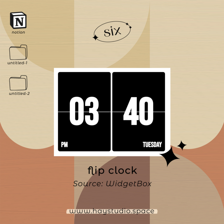 Free Notion Widget 6 Flip Clock