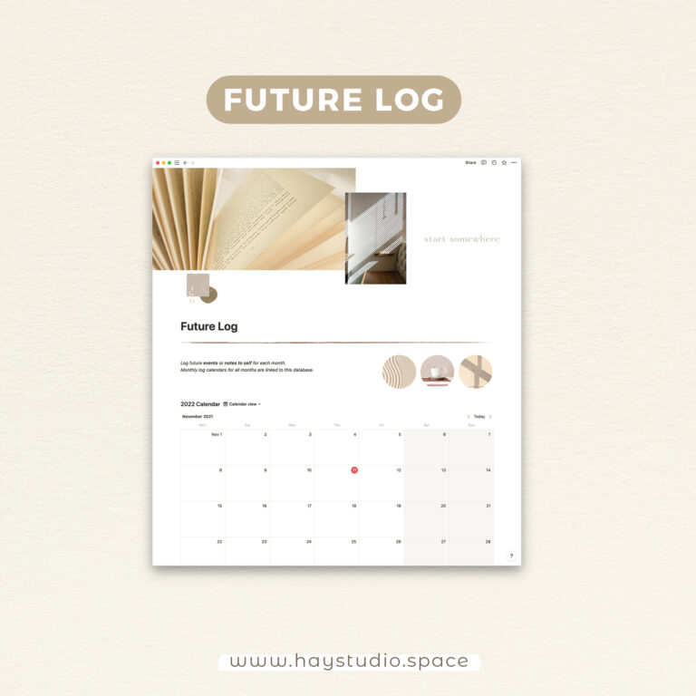 Notion Bullet Journal - Future Log