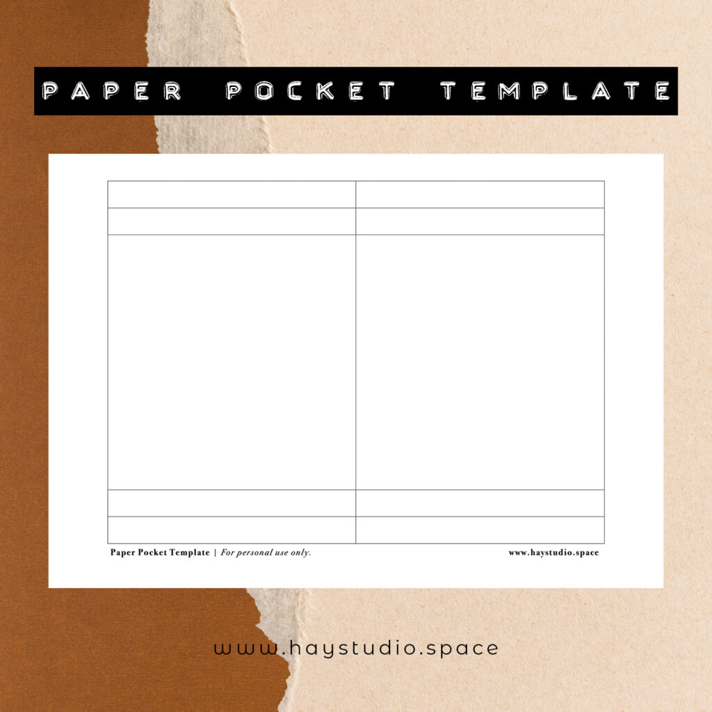 Paper Pocket Template for Bullet Journal