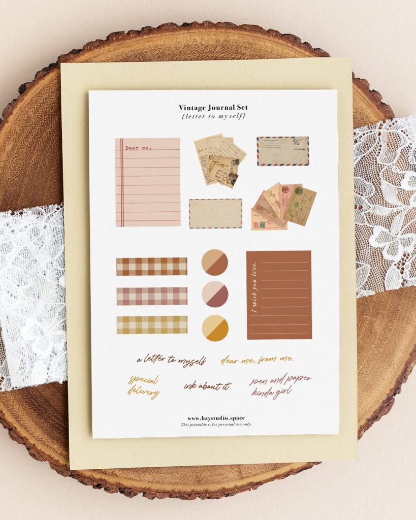 Free Vintage Journaling Printable Stickers Aesthetic