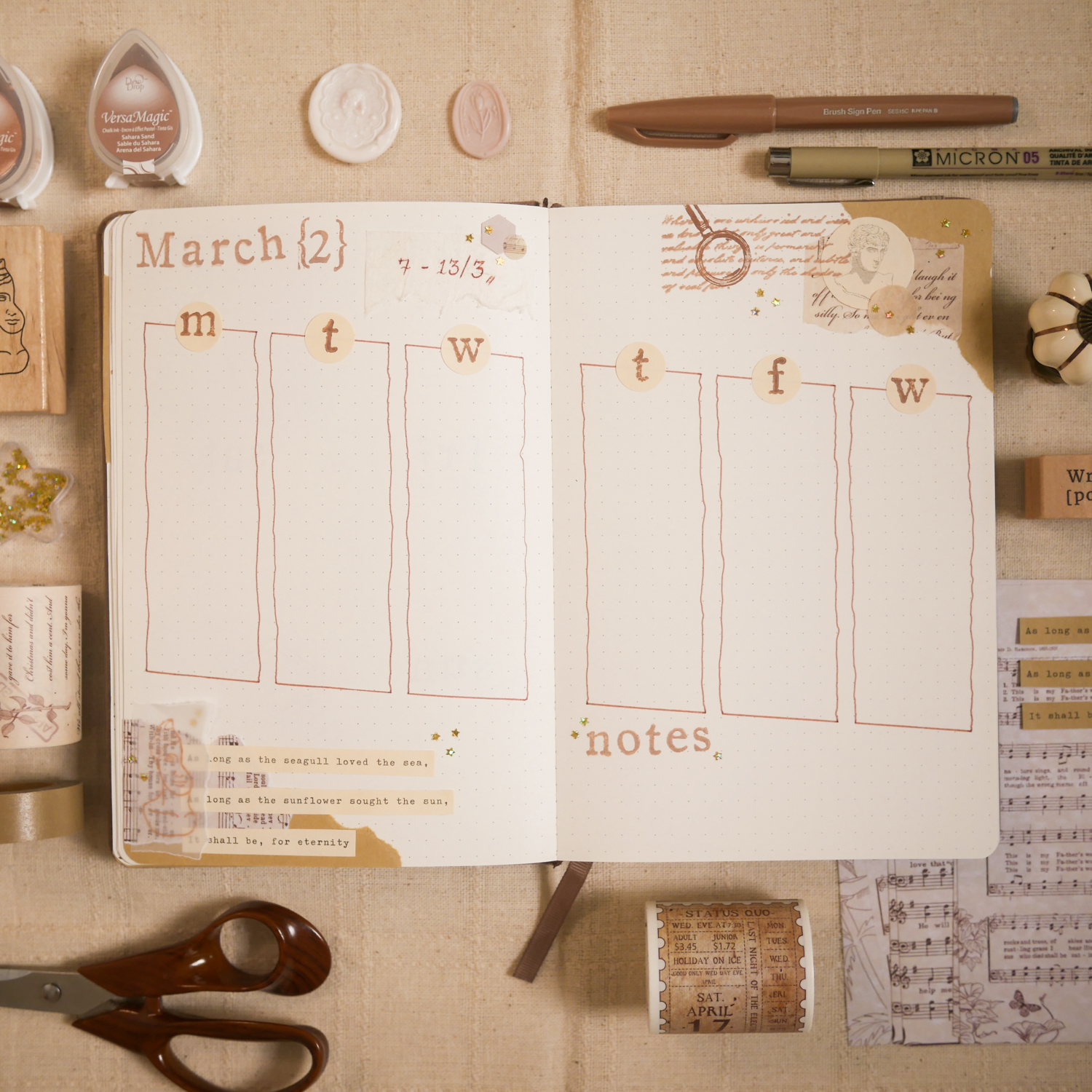 March Bullet Journal Setup - Light Academia Theme (Free Printable!) ⋆ ...