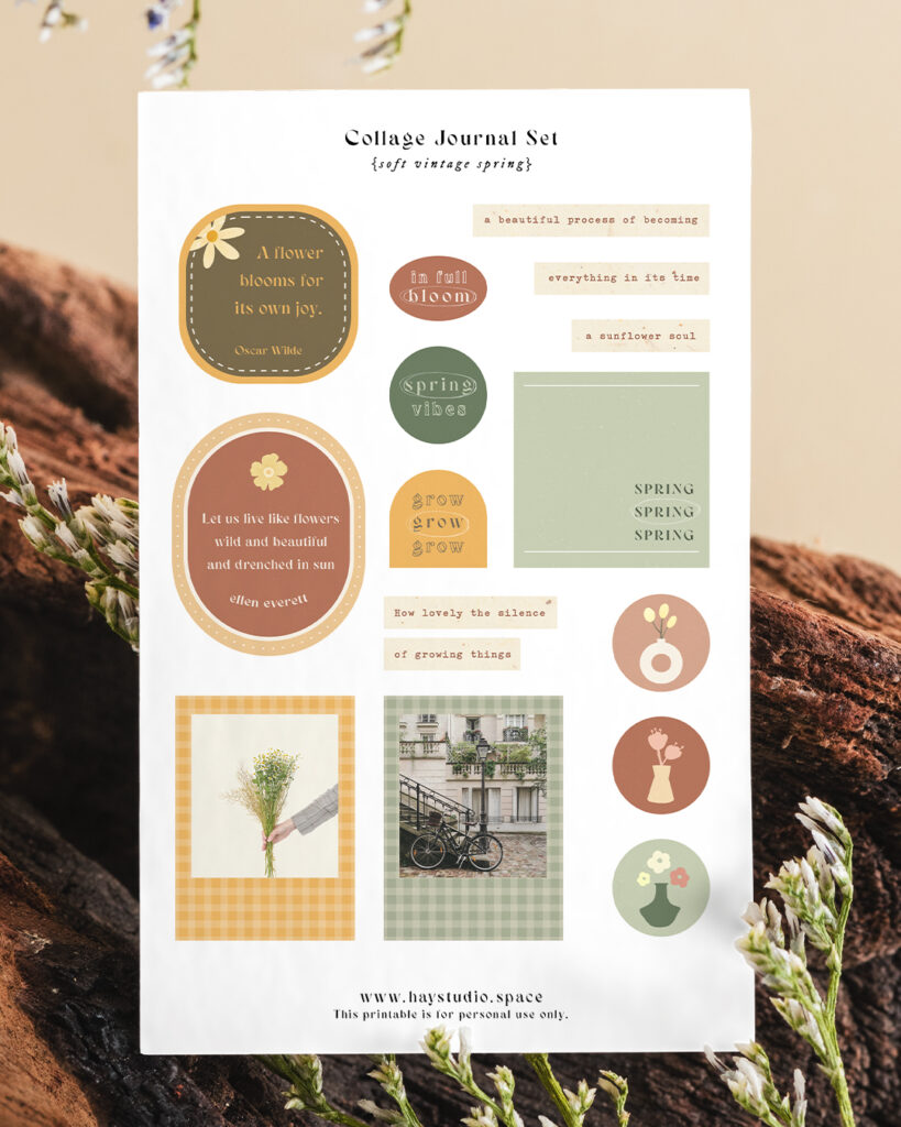 Free Journaling Printable - Vintage Spring Set