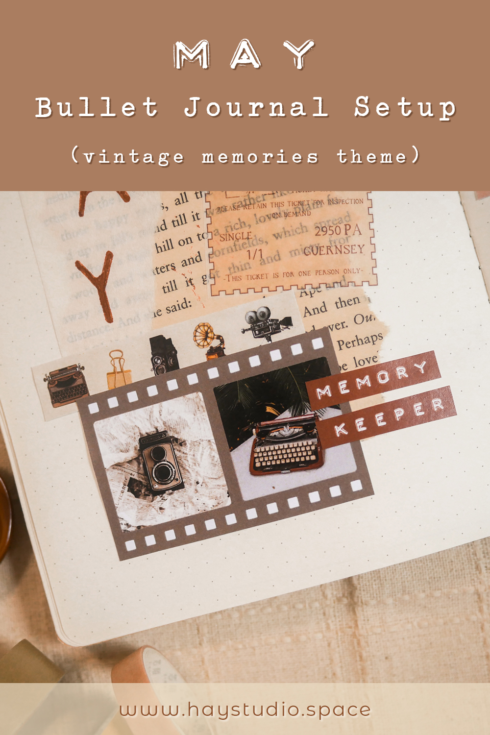 May Bullet Journal Setup - Vintage Memories Theme (Free Printable!) ⋆ ...