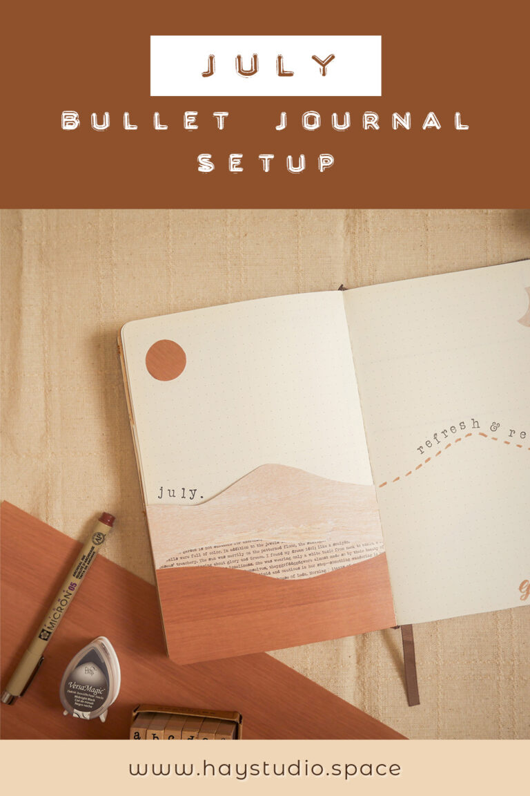 July Bullet Journal Setup - Boho Theme (Free Printable!)