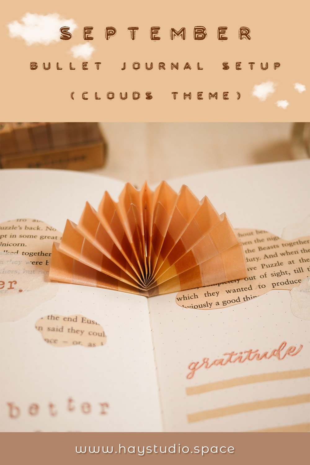 September Bullet Journal Setup - Clouds Theme (Free Printable!) ⋆ HAY studio