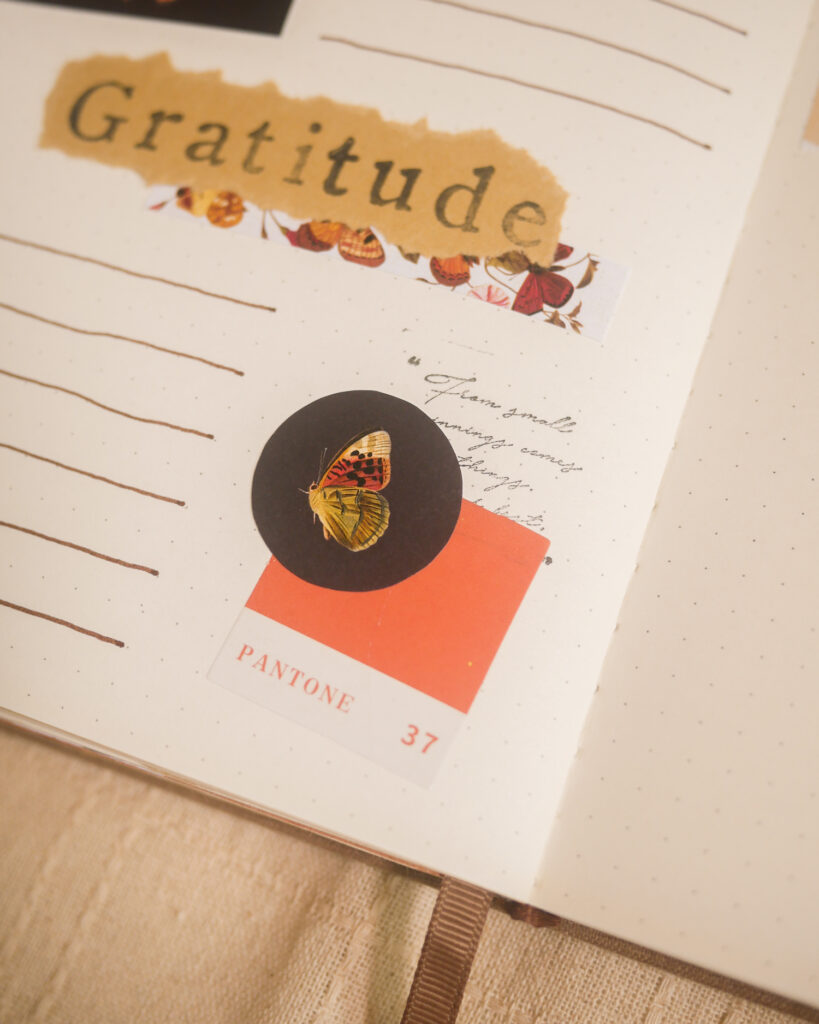 November Bullet Journal Intentions, Gratitude & Memories Spread