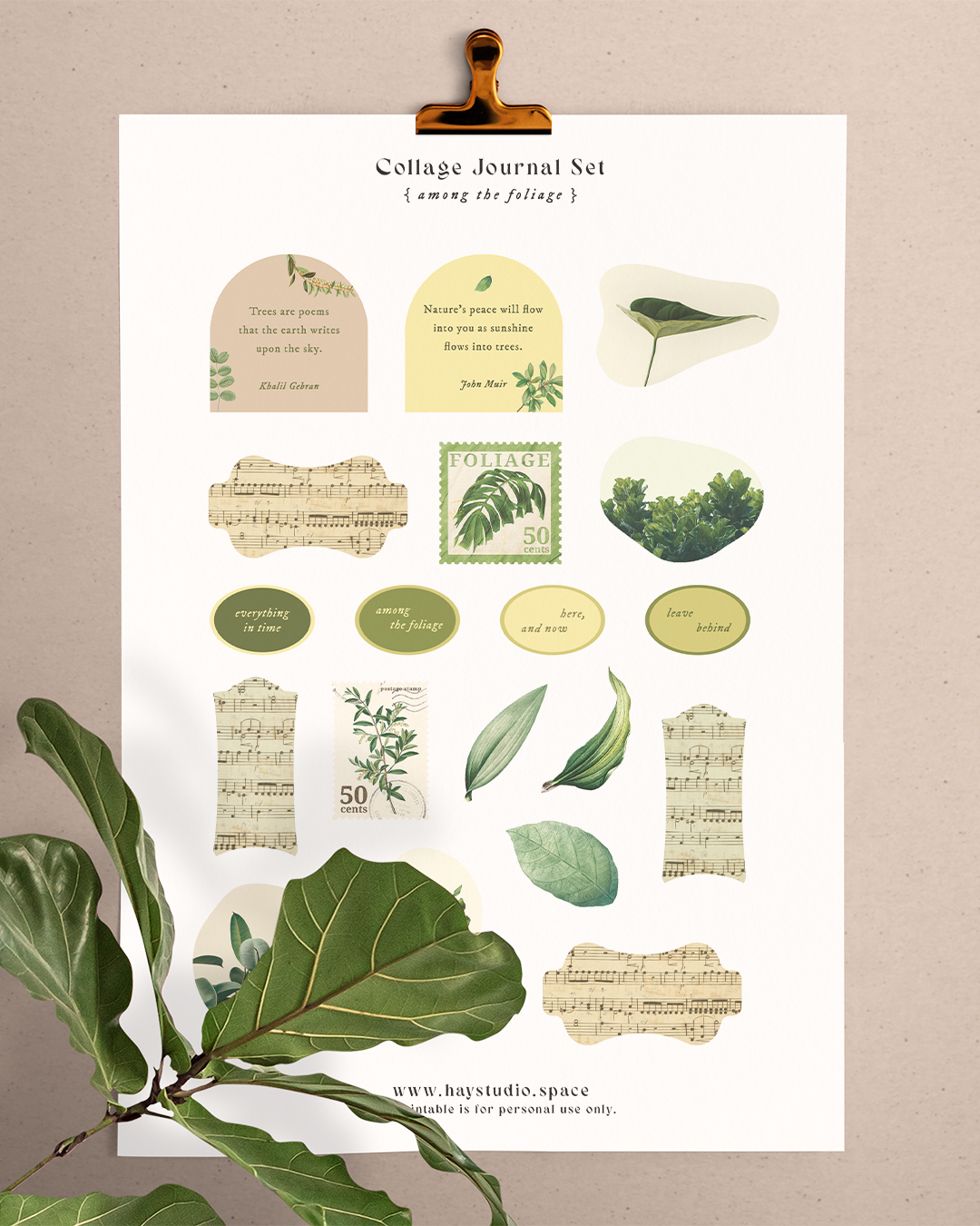 Free Journaling Printable - Leaves Theme