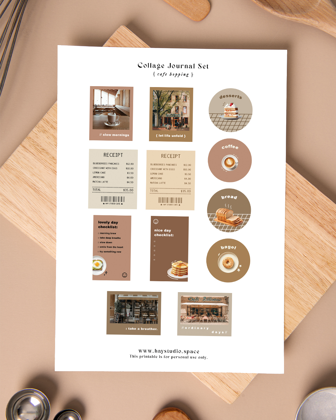 Free Journaling Printable - Cafe Theme