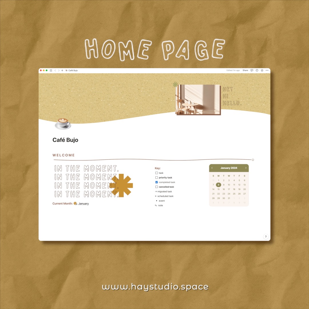 Notion Bujo Template - Home Page