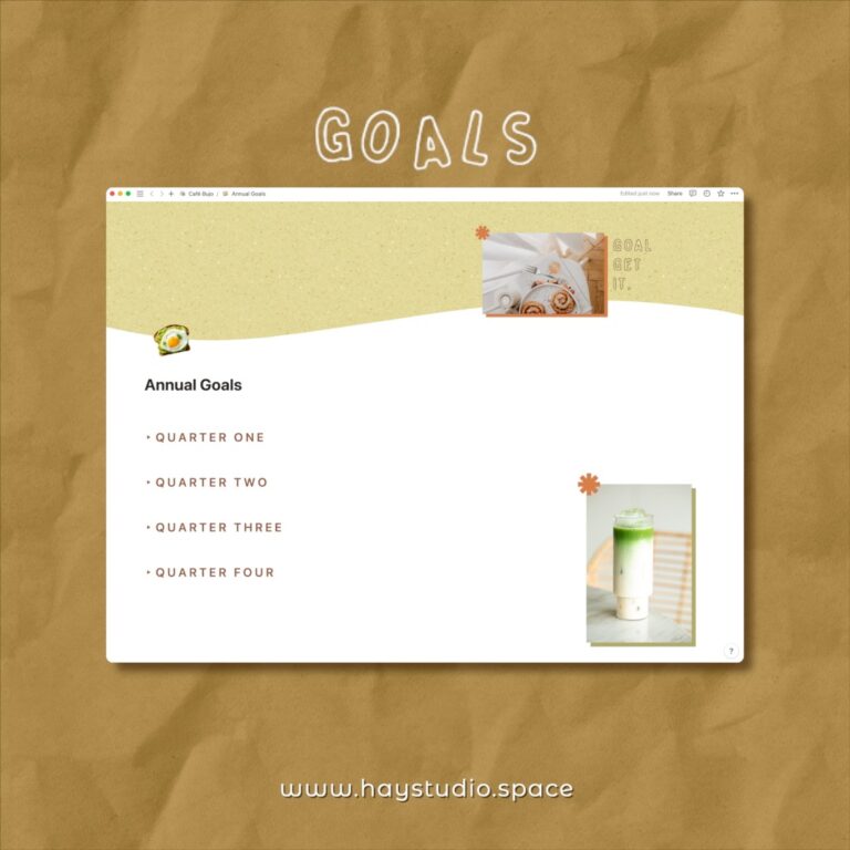 Notion Bujo Template - Goals Page