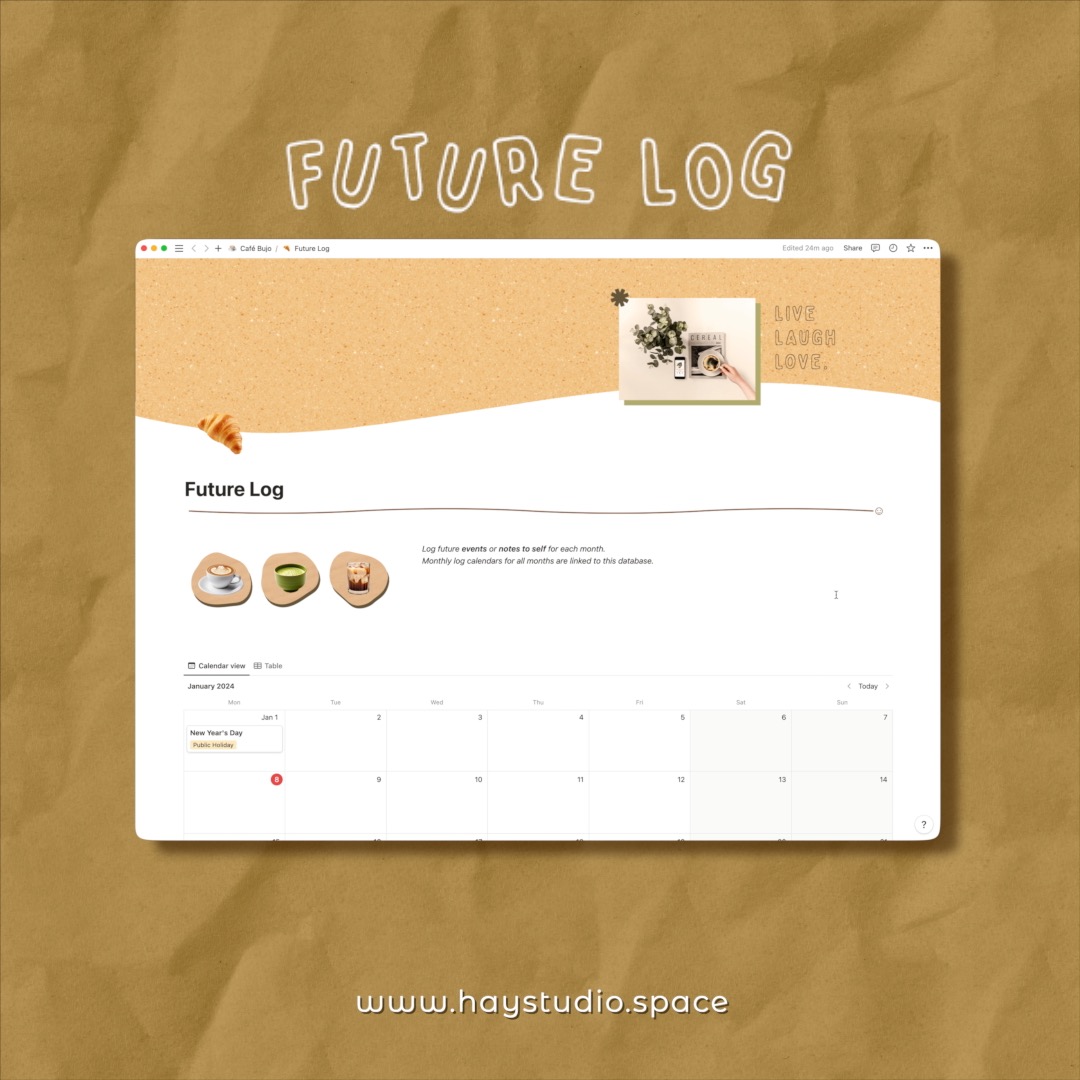 Notion Bujo Template - Future Log