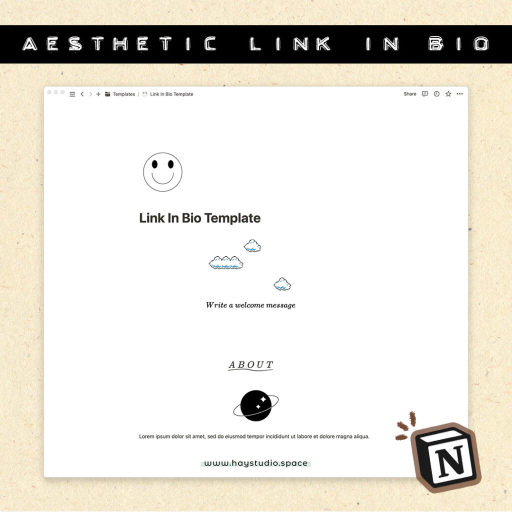 How to Make an Aesthetic Notion Link in Bio Page (Free Notion Template!)
