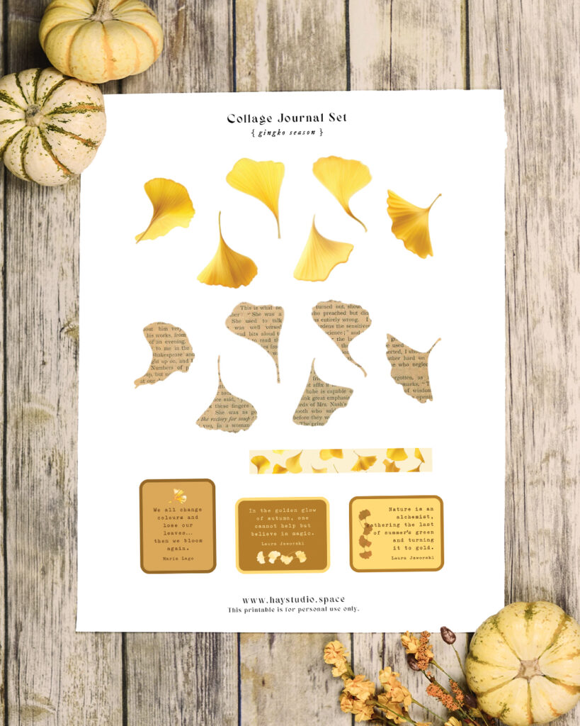 Free Journaling Printable - Gingko Season Theme