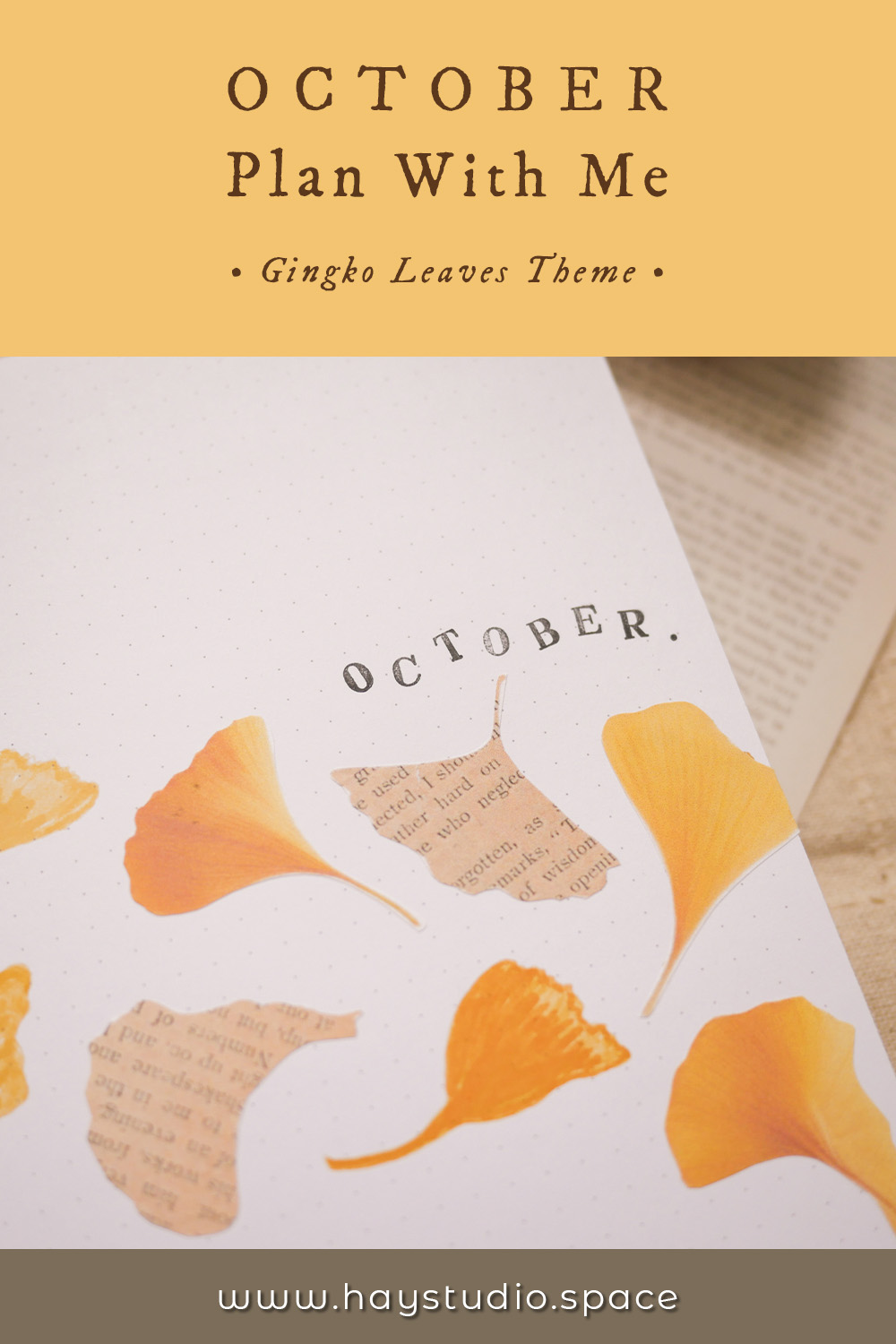 October Plan With Me - Gingko Leaves Bujo Theme