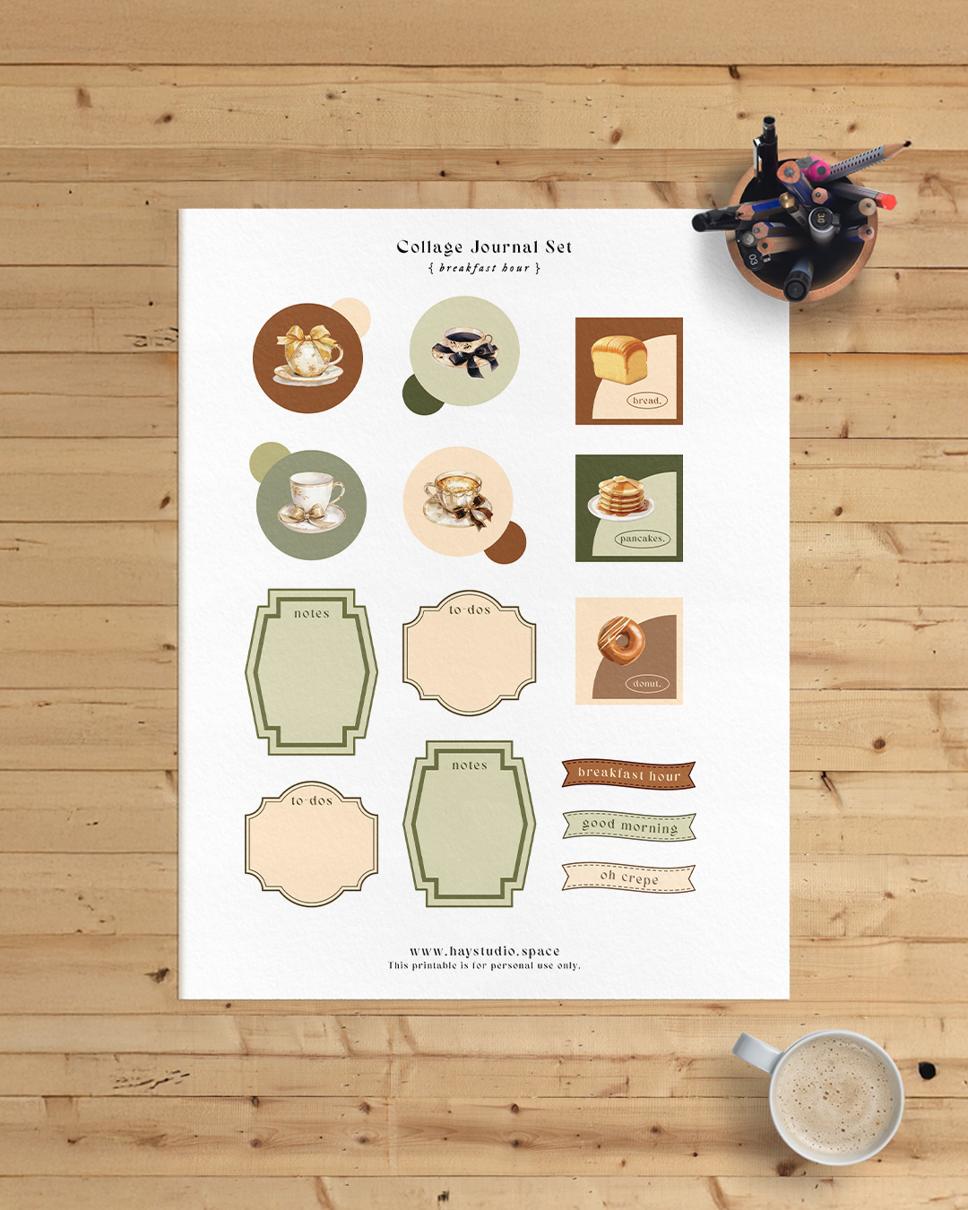 Free Journaling Printable - Breakfast Hour