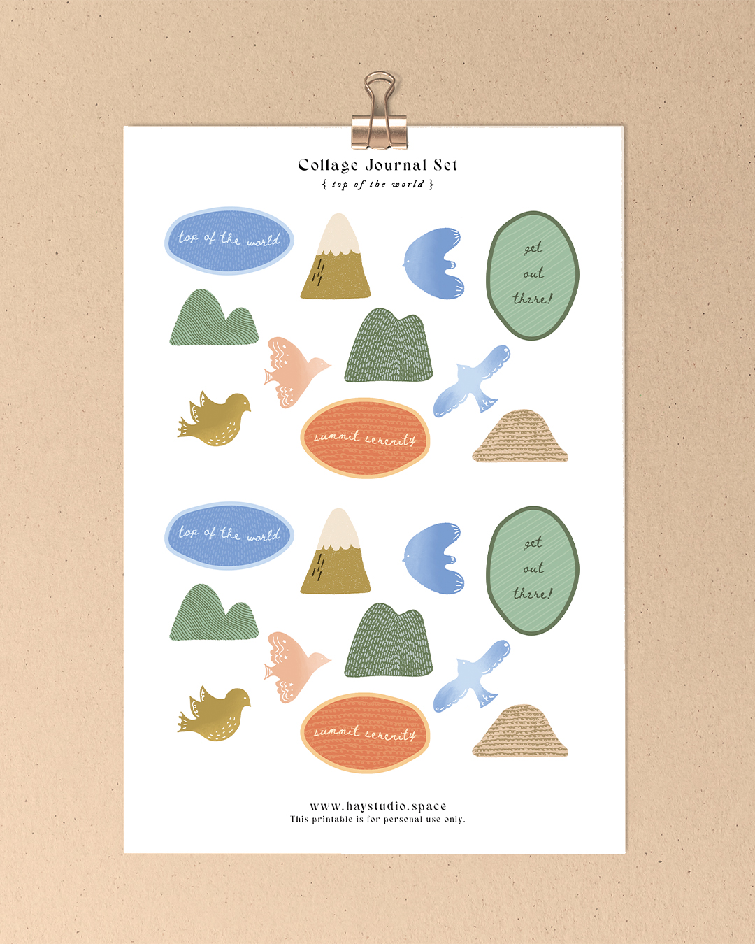 Free Journaling Printable - Top of the World