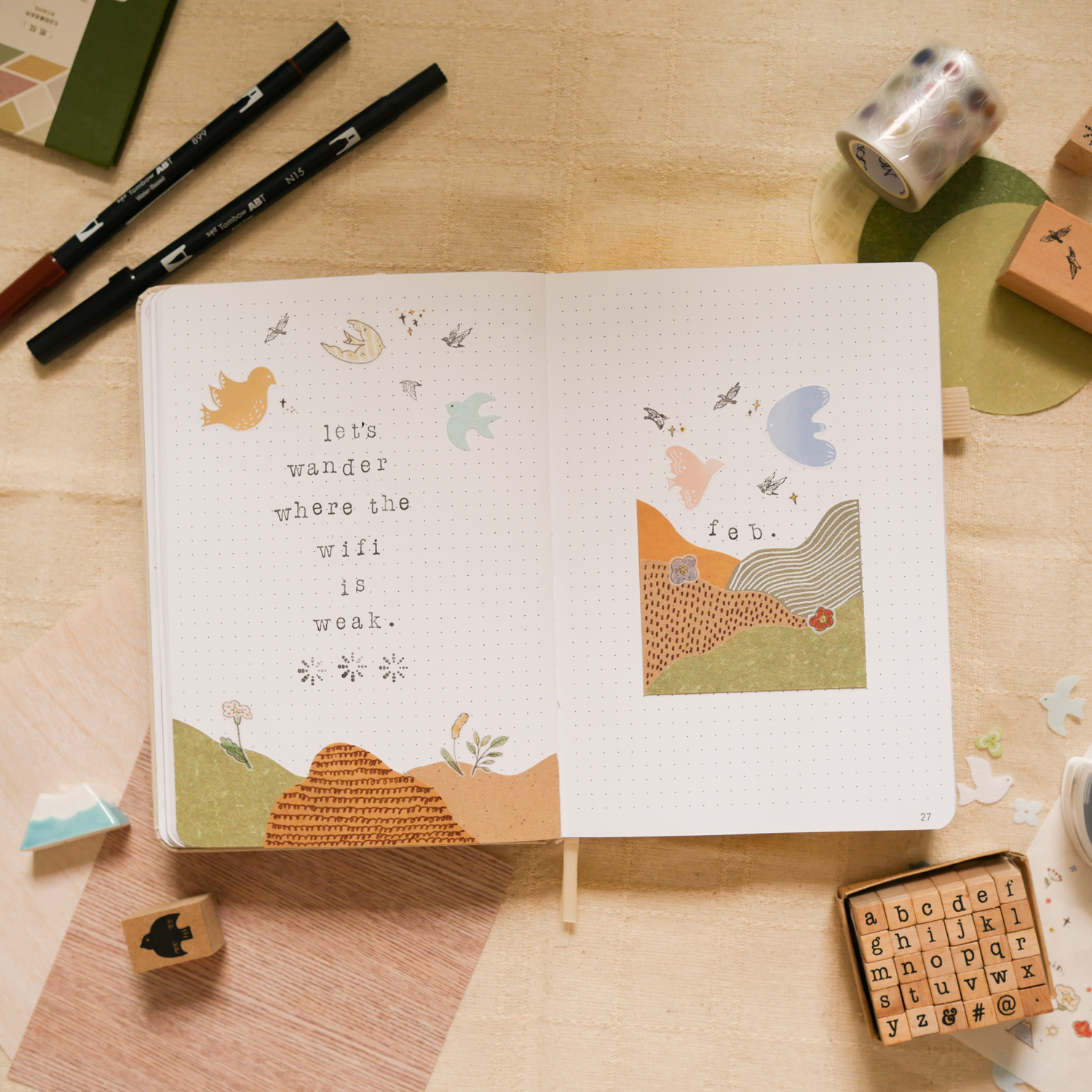 February Bujo Setup: Cover Page