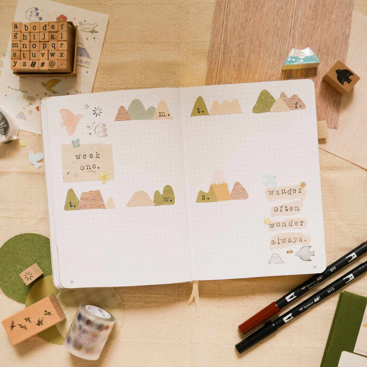 February Bujo Setup: Weekly Spread 1