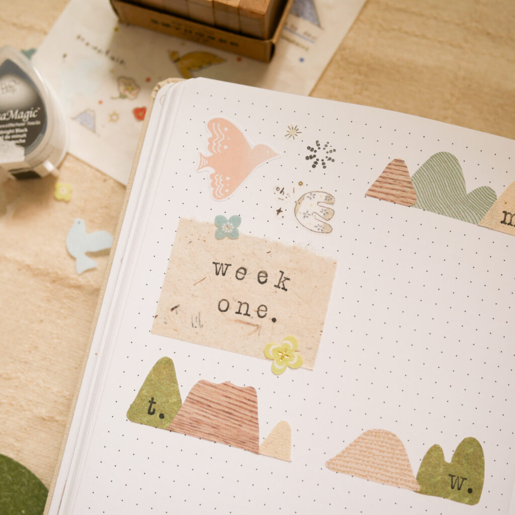 February Bujo Setup: Weekly Spread 1