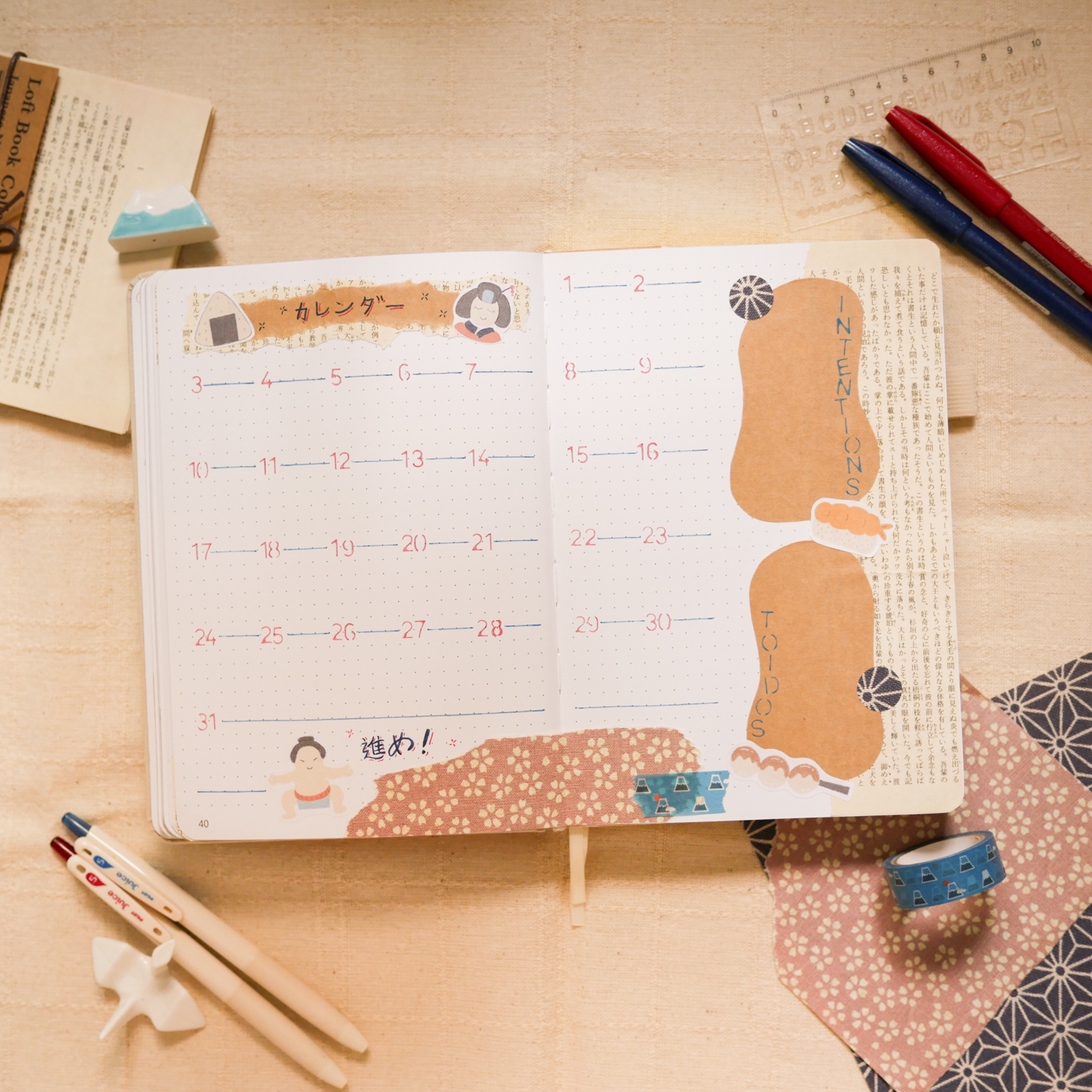March Bujo Setup: Monthly Log