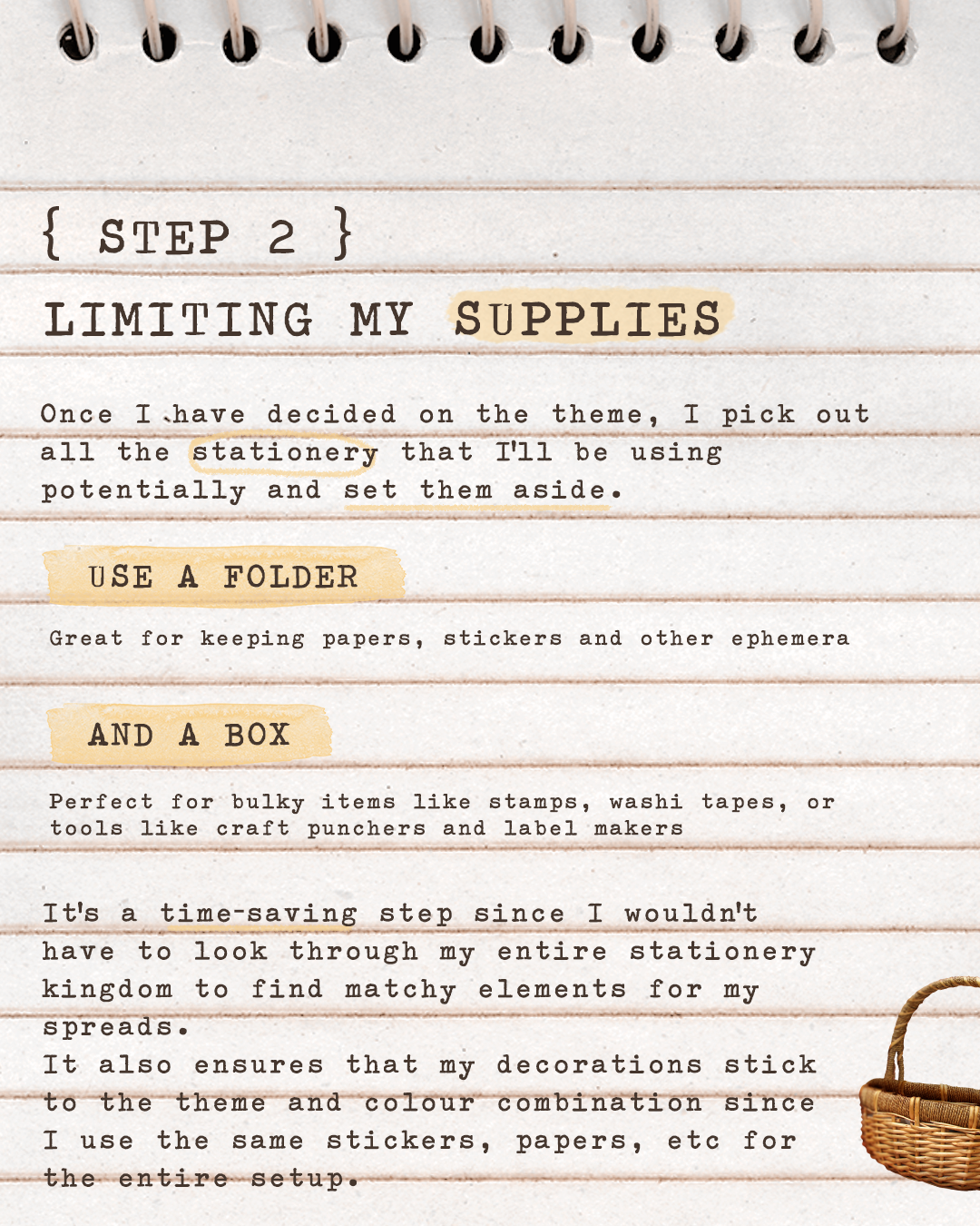 Bullet Journal Process Step 2: Limiting the Supplies