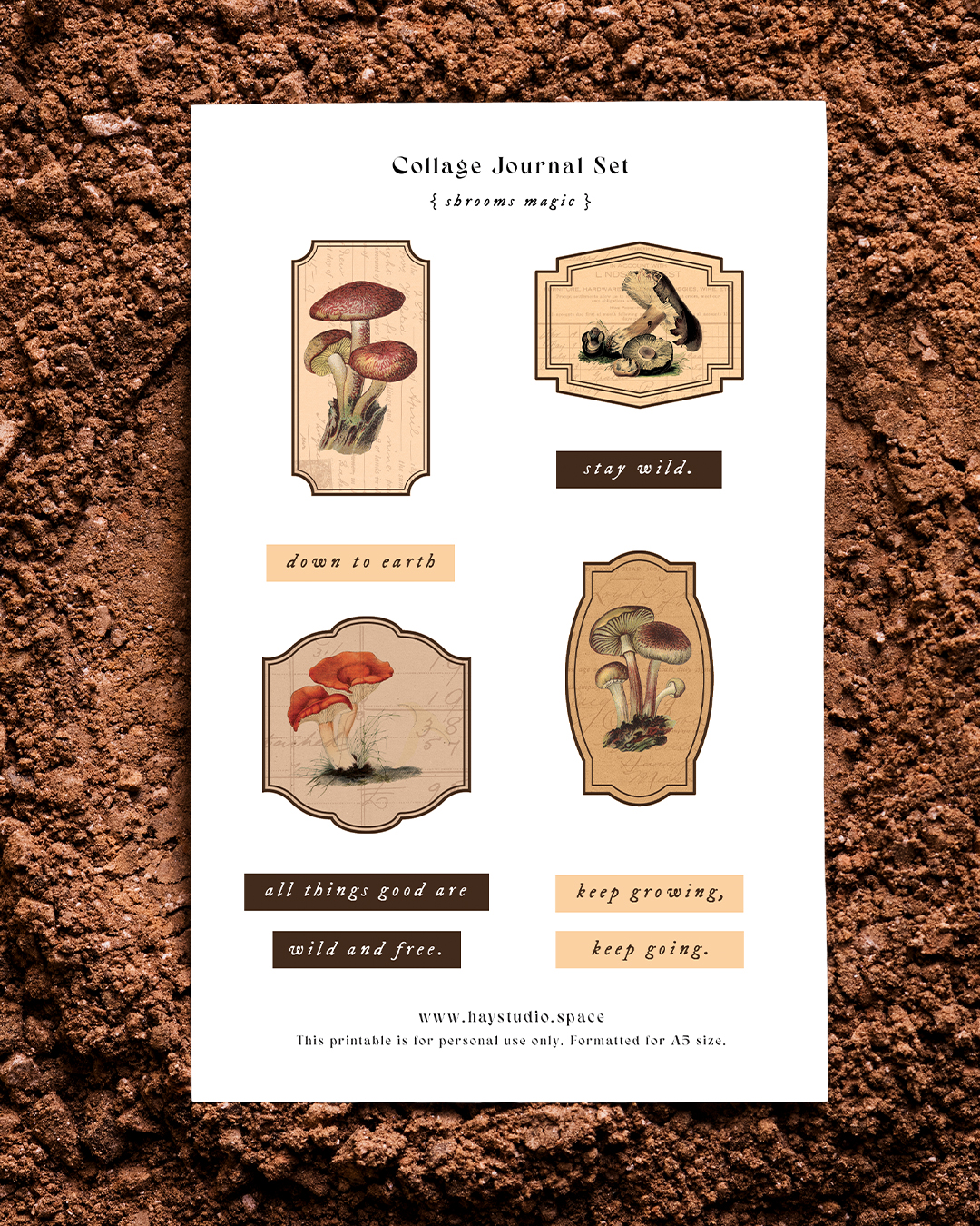 Free Journaling Printable - Shrooms Magic Theme
