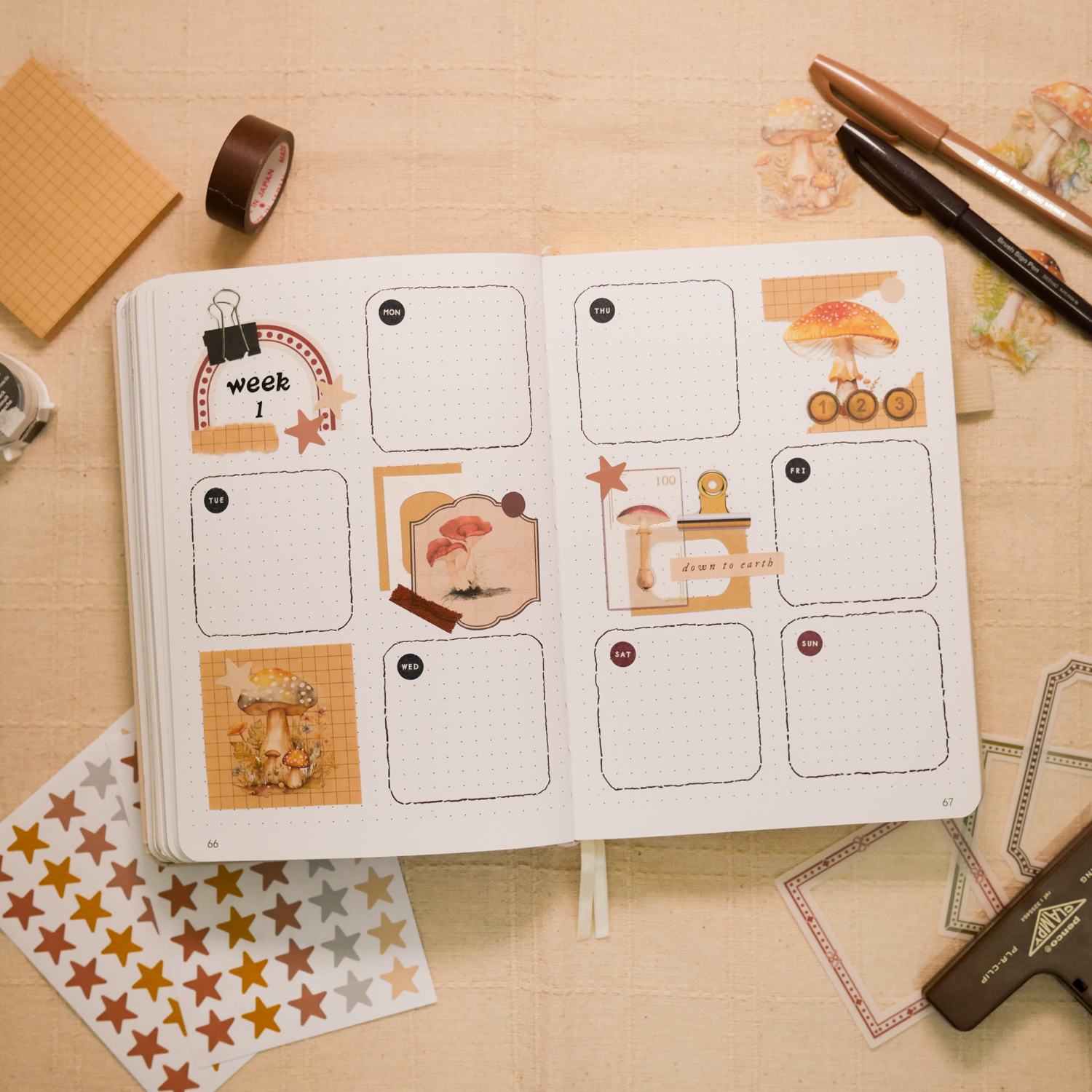 May Bujo Setup 2025: Weekly Spread 1