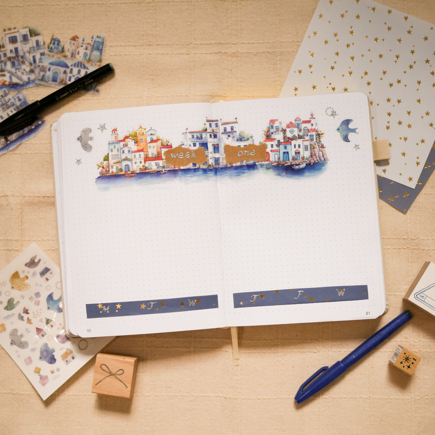 June Bujo Setup 2025: Weekly Spread 1