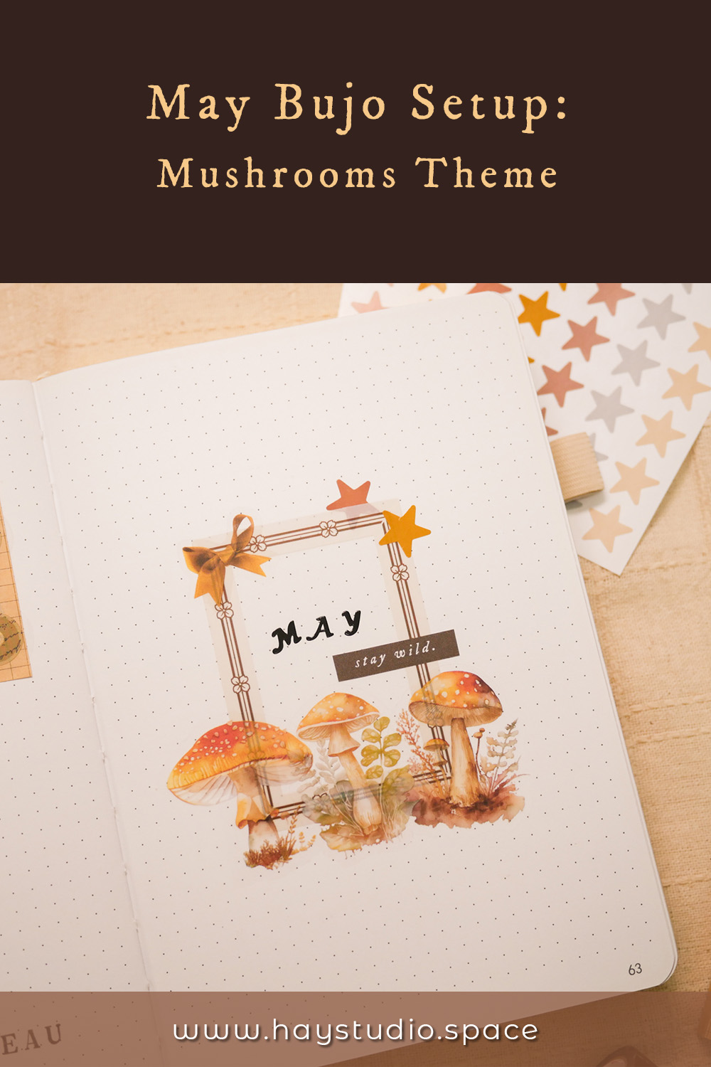 May Bujo Setup 2025 - Mushrooms Theme (Free Printable!)