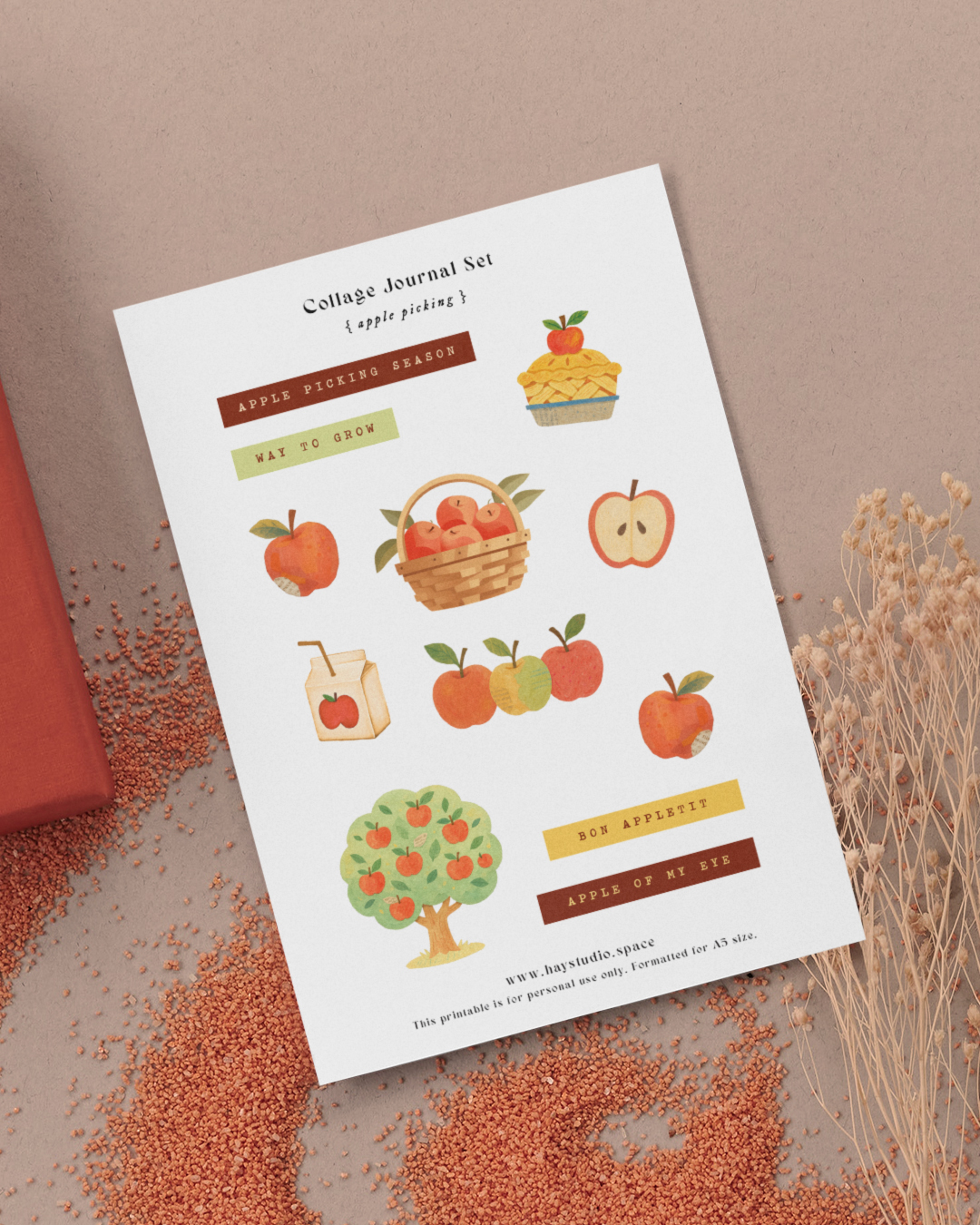 Free Journaling Printable - Apple Picking Theme
