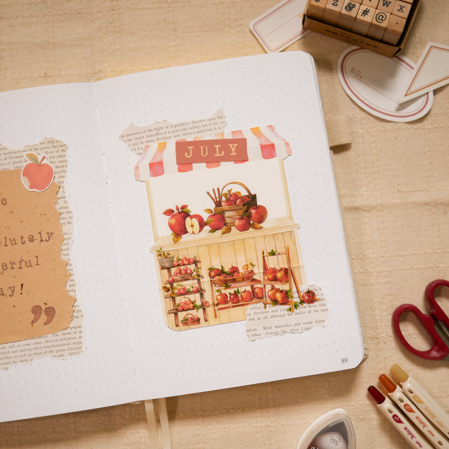 July Bujo Setup 2025 - Apple Theme (Free Printable!)