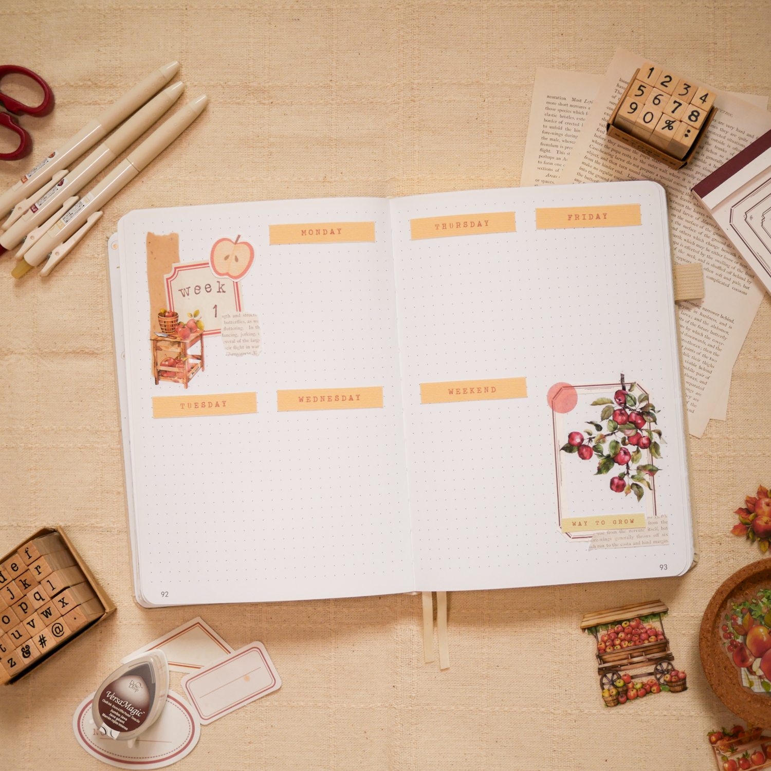 July Bujo Setup 2025: Weekly Spread 1