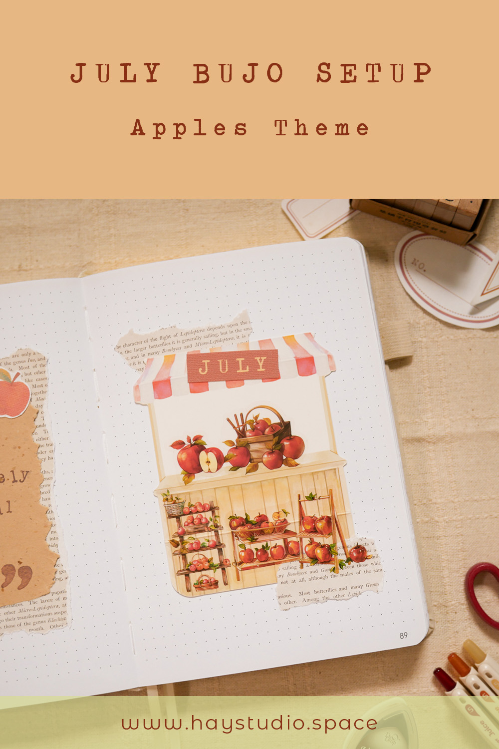 July Bujo Setup 2025 - Apple Theme (Free Printable!)