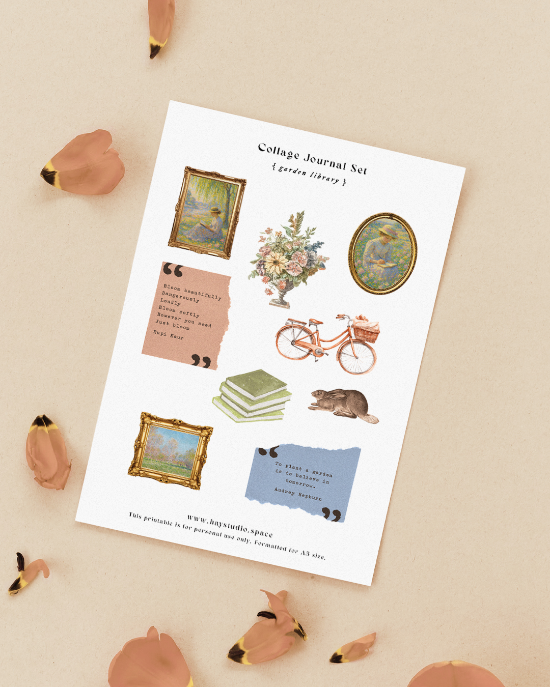Free Journaling Printable - Garden Library Theme