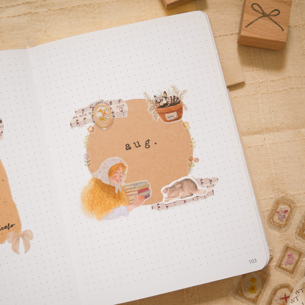 August Bujo Setup 2025 - Garden Library Theme (Free Printable!)