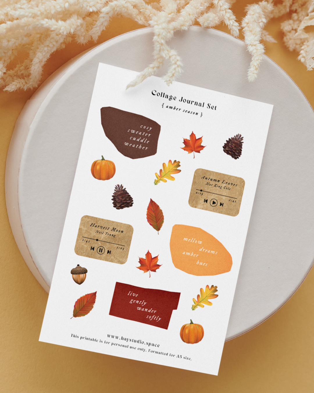 Free Journaling Printable - Amber Season Theme