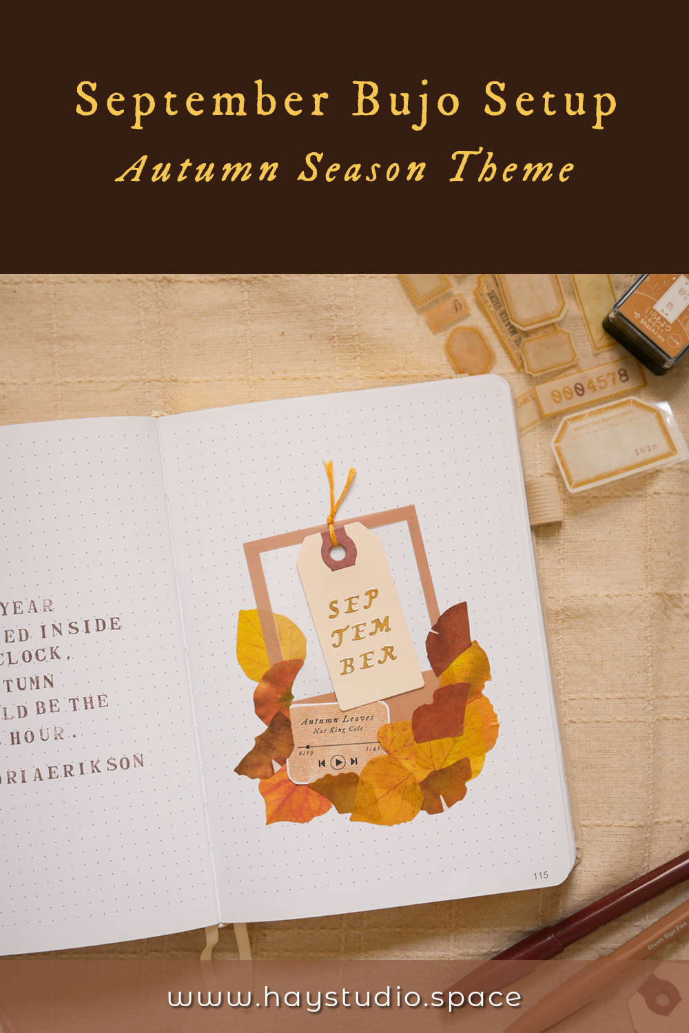 September Bujo Setup 2025 - Autumn Theme (Free Printable!)