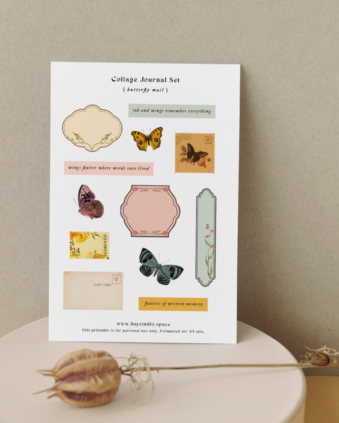 Free Journaling Printable - Butterfly Mail Theme