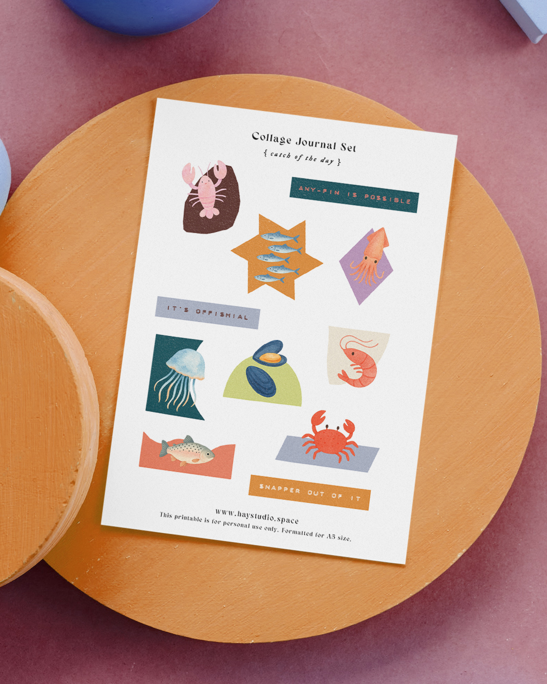 Free Journaling Printable - Catch of the Day Theme