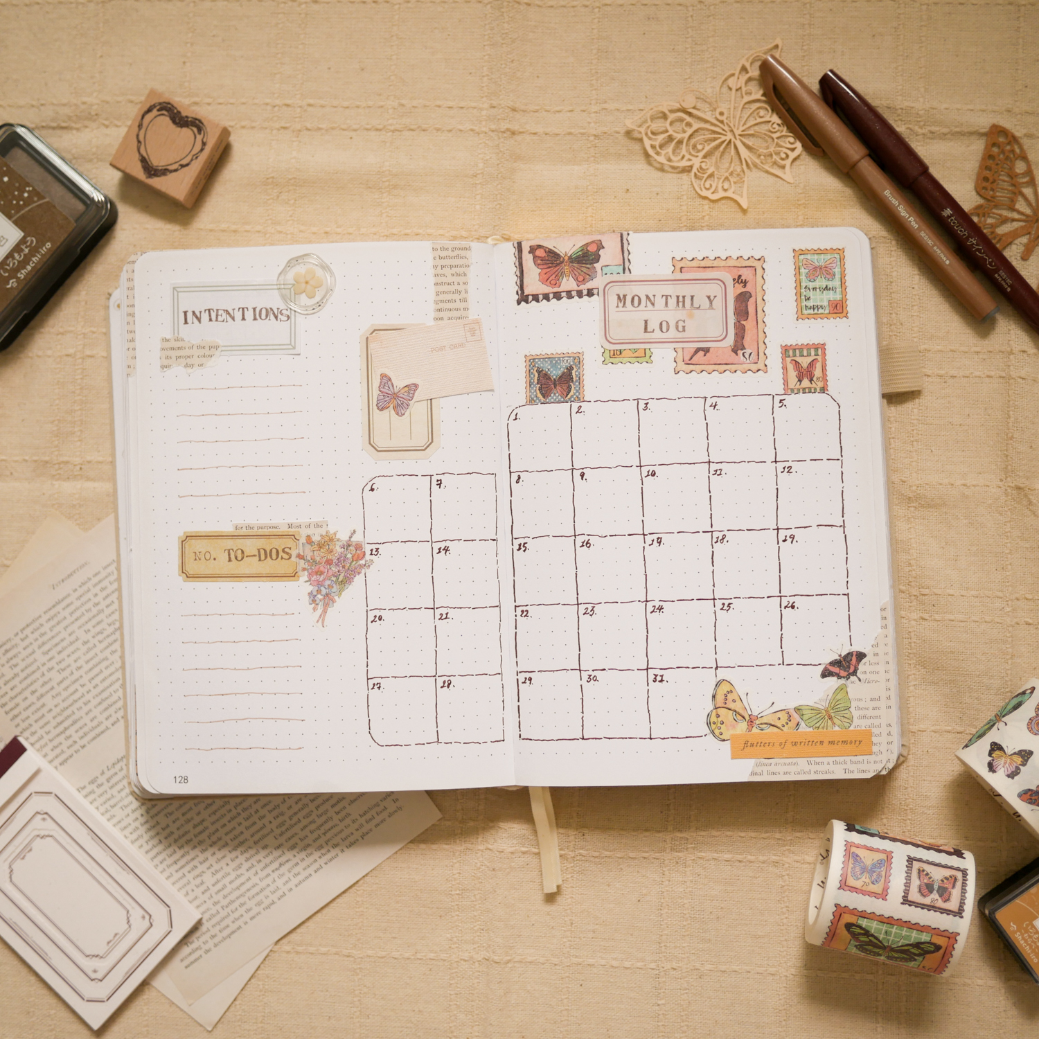 October Bujo Setup 2025: Monthly Log